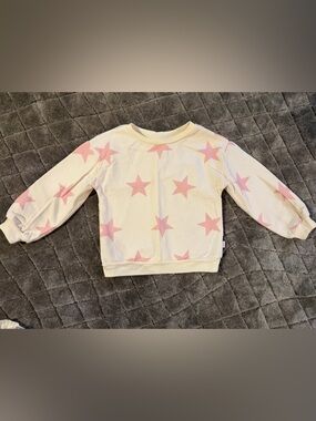Sammy + Nat Cream Sweatshirt with Pink Stars